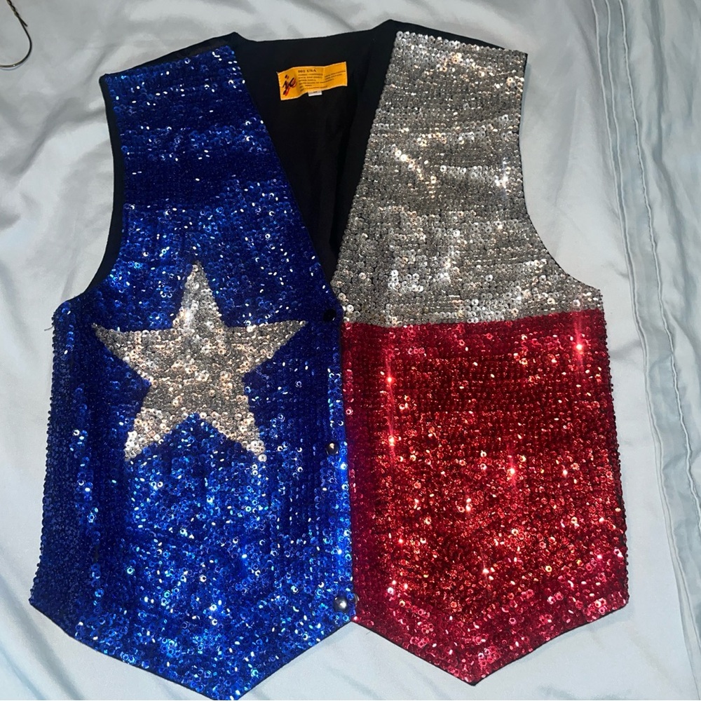 JC American Flag Eagle Sequined
Vest Womens #G0245